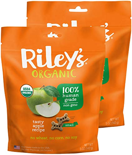 Riley's Organics Dog Treats - USDA Organic, Supports Immune Health, 5oz, Small 2 Pack, Orange