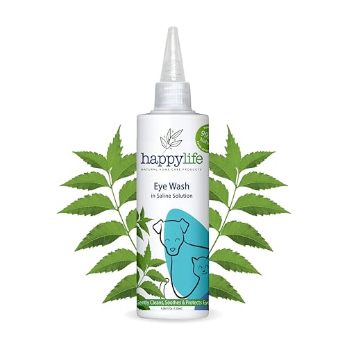 Happy Life Naturals Dog Eye Wash - Clears Tear Stains, Soothes Irritations - 120ml