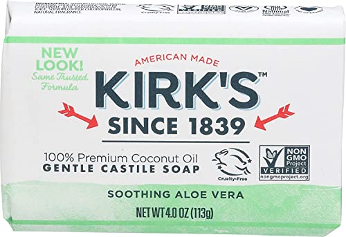 Kirk's Coco Castile Bar Soap - Soothing Aloe Vera, Gentle Cleanse for All Skin Types - 4oz