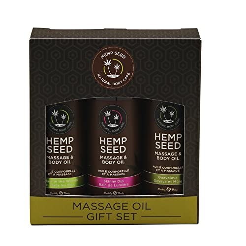 Hemp Seed Body Oil Gift Set - Vitamin-Rich Moisturizer, Vegan & Cruelty Free - 2oz Scents