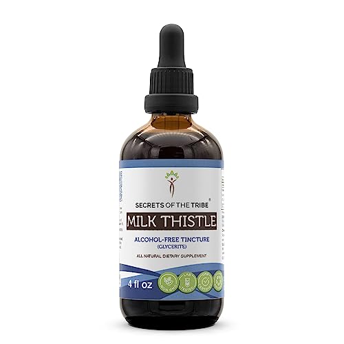 Secrets of the Tribe Milk Thistle Tincture - High Potency, Alcohol-Free, 4 oz