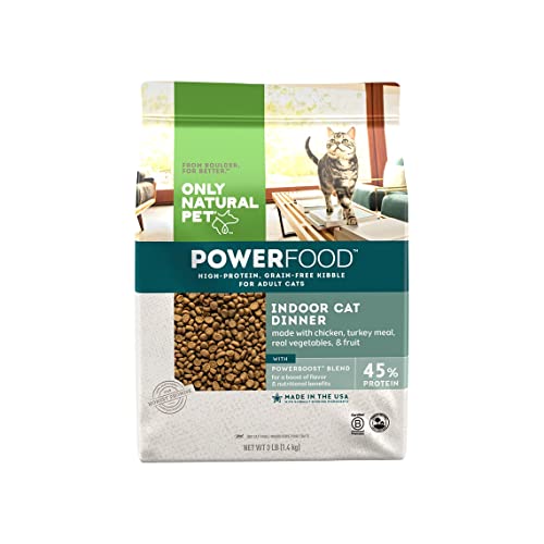 Only Natural Pet Powerfood Cat Food - High-Protein, Grain-Free, Supports Skin & Coat - 3 lb