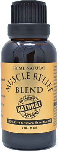 Prime Natural Muscle Relief Essential Oil - Alleviates Pain & Stiffness, 30ml Therapeutic Blend