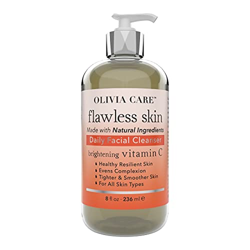 Olivia Care Vitamin C Face Wash - Brighten, Hydrate, Anti-Aging - 100% Natural, 8 FL OZ