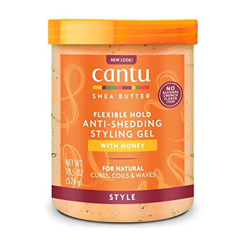 Cantu Shea Butter Hair Gel - Maximum Hold, Anti-Shedding, No Flakes, Enriched with Honey - 18.5oz