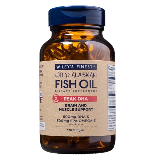 Wiley's Finest Omega-3 Fish Oil - 900mg DHA & EPA, Marine Stewardship Certified - 120 Softgels