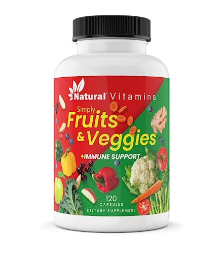 Natural Vitamins Multivitamin - Daily Energy & Immune Support, Whole Food Blend - 60 Capsules