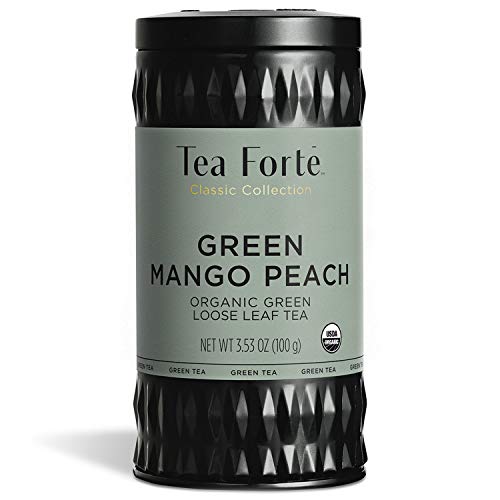 Tea Forte Organic Green Tea - Handcrafted Blends, USDA Organic, Green Mango Peach - 3.53oz