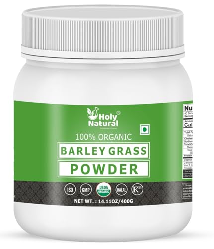 HOLY NATURAL Organic Barley Grass Powder - Nutrient-Rich, Halal, Non-GMO - 14.11 oz