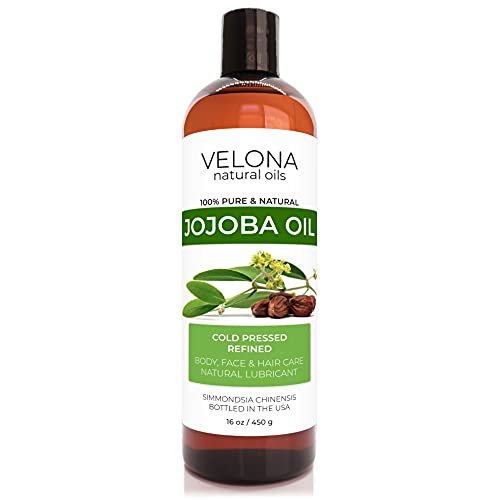 Velona Jojoba Oil - Hydrating Moisturizer for Skin, Hair & Nails, 100% Pure - 16 fl oz