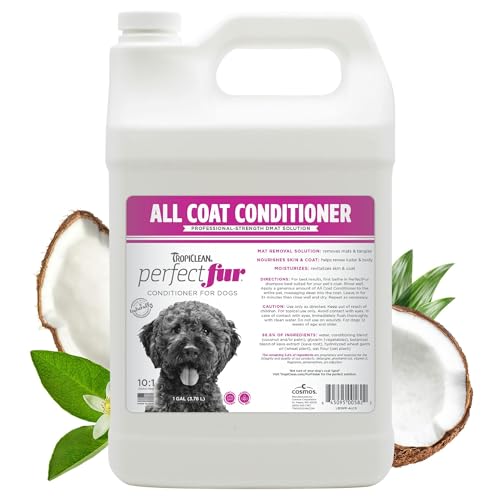 TropiClean Dog Conditioner - Nourishing, Odor Neutralizing, Naturally Derived - 1 Gallon