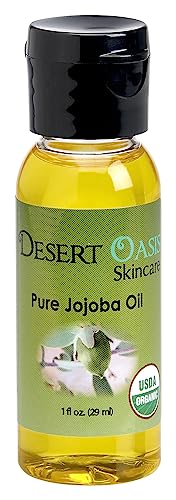 Desert Oasis Organic Jojoba Oil - Nourishes Skin & Hair, USDA Certified - 1 fl oz Travel Size