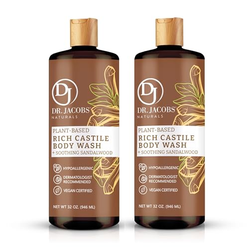 Dr. Jacobs Naturals Body Wash - Moisturizing for Dry Skin, Plant-Based Ingredients - 32oz, 2-Pack