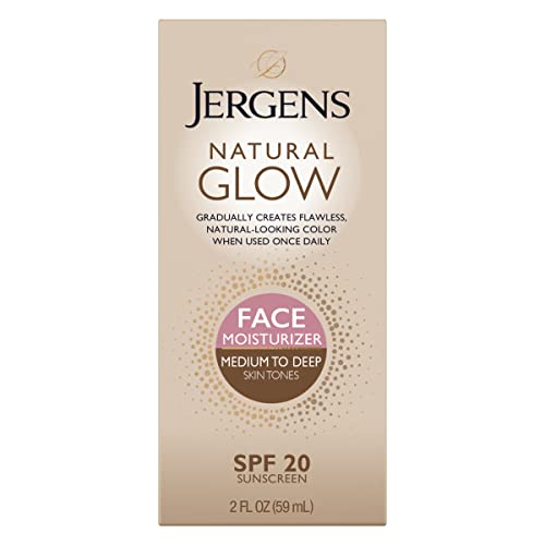 Jergens Natural Glow Self Tanner Face Moisturizer - SPF 20, Broad Spectrum Protection - 2 oz