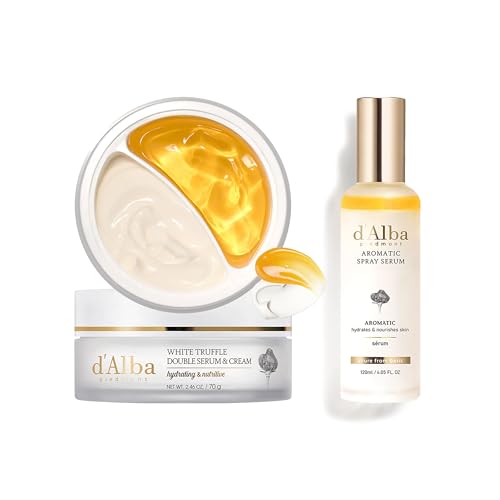 d'Alba Face Serum & Cream Bundle - Hydrate & Nourish, Vegan Certified - 70g, 60ml