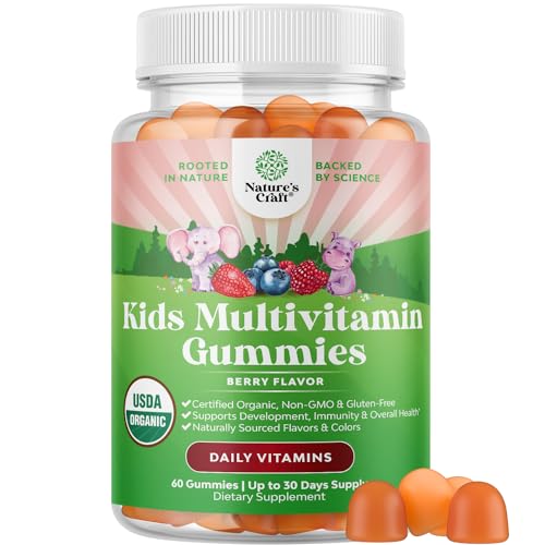 Natures Craft Kids Multivitamin Gummies - Supports Energy & Immunity, Vegan, 60 Count