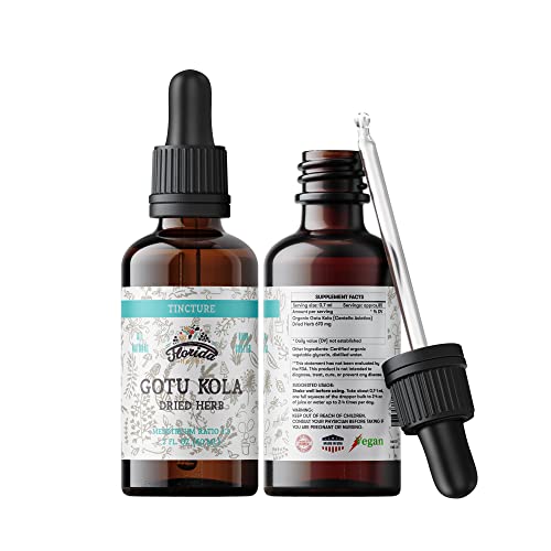 Florida Herbs Gotu Kola Tincture - Organic Extract, Hormone-Free, Pure Herbal Drops - 2oz