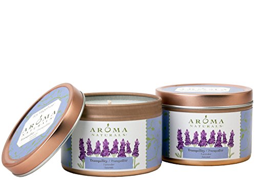 Aroma Naturals Lavender Candle - 100% Natural Ingredients, Allergy-Friendly, 2.8oz, 2 Count