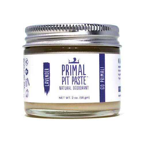 Primal Pit Paste Natural Deodorant - Effective Odor Control, Lavender Scent - 1-Pack