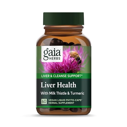 Gaia Herbs Liver Health - Antioxidant Support with Milk Thistle & Turmeric - 60 Vegan Capsules