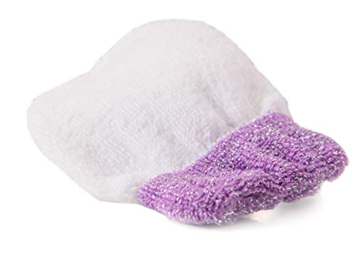 MartiniSPA Makeup Remover Glove - Soft, Bacteria-Inhibiting Silver Infusion - 2 Pack, White & Purple