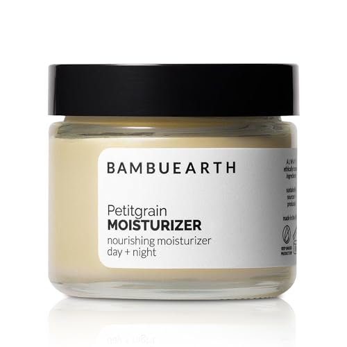 BambuEarth Petitgrain Face Moisturizer - Hydrates, EWG Certified, Vegan with Jojoba & Shea - 1.5 oz