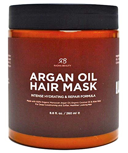 Radha Beauty Argan Oil Hair Mask - Deep Hydration, Natural Ingredients, 8 oz.