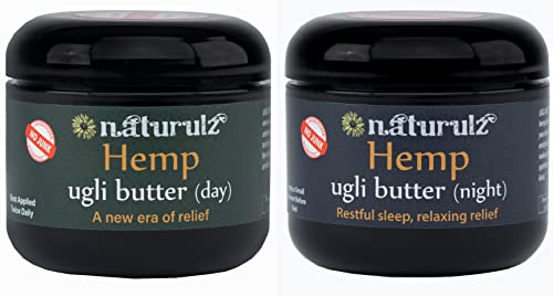 Naturulz Body Butter - Active Day & Restful Night Formulas with Hemp, Lavender, 8oz