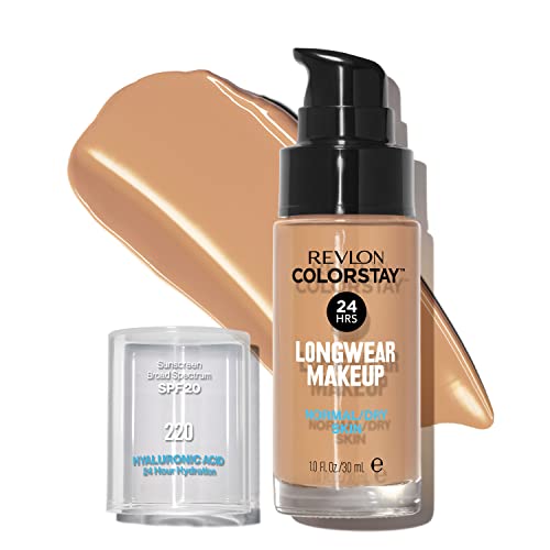 Revlon Liquid Foundation - Longwear, SPF 20, Hyaluronic Acid Infused, 220 Natural Beige - 1.0 Oz