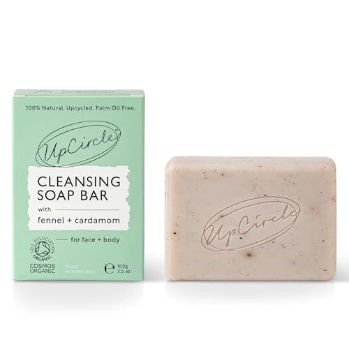 UpCircle Fennel + Cardamom Chai Soap Bar - Organic Vegan Cleanser, Green Clay & Shea Butter - 3.5oz