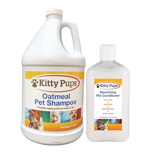 KittyPups Concentrated Pet Shampoo & Conditioner - Itchy Skin Relief, Natural Ingredients - 1 Gallon