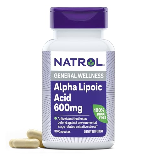 Natrol Alpha Lipoic Acid Dietary Supplement - Supports General Wellness, 600mg, 30 Capsules