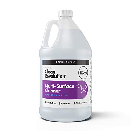 Clean Revolution Multi-Surface Cleaner - Non-Toxic, Plant-Based, Lemon & Herbs - 128oz Refill