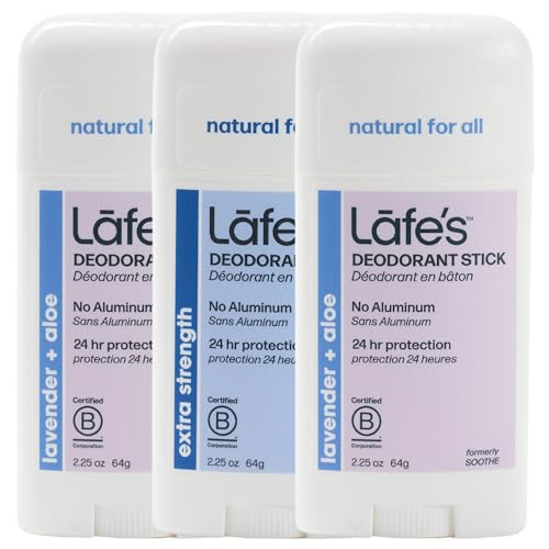 Lafe's Natural Deodorant Stick - 24-Hour Protection, Vegan & Cruelty-Free - Lavender Aloe 2.25oz