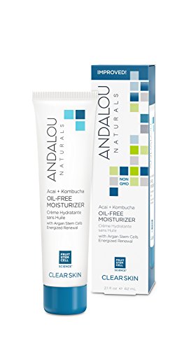 Andalou Naturals Moisturizer - Oil-Free Hydration, Clear Skin with Kombucha & Argan - 2.1 Fl Oz