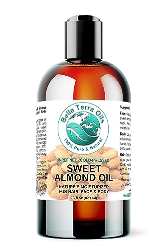 Bella Terra Oils Body Oil - Nourishing Sweet Almond, Cold-Pressed for Radiant Skin - 16oz