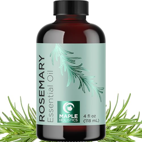 Maple Holistics Pure Rosemary Essential Oil - Hair, Skin & Aromatherapy Benefits - 4oz