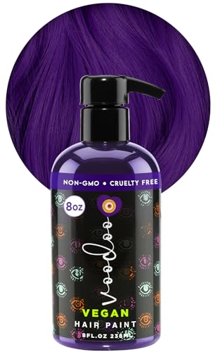 MOEHAIR VOODOO Purple Hair Dye - Vegan, Cruelty-Free, Ammonia-Free, 8oz Temporary Color