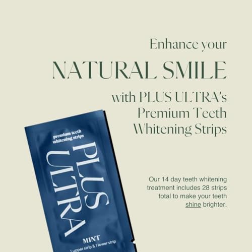 Plus Ultra Premium Teeth Whitening Strips - Enamel-Safe, Mint Flavor, 14-Day Treatment - 28 Strips