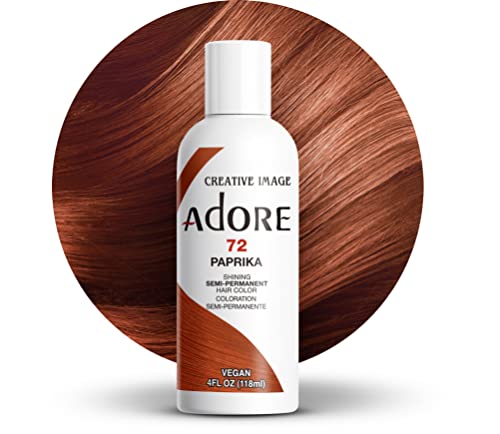 Adore Semi-Permanent Hair Color - Rich Paprika, Vegan & Cruelty-Free, No Harsh Chemicals - 4 Fl Oz