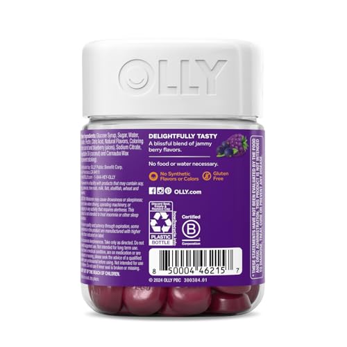 OLLY Sleep Immunity Melatonin Gummies - Restorative Sleep & Immune Support, Berry Flavor - 36ct