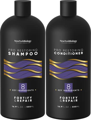 New York Biology Shampoo & Conditioner Set - Nourishing Biotin Blend for Stronger Hair - 16oz