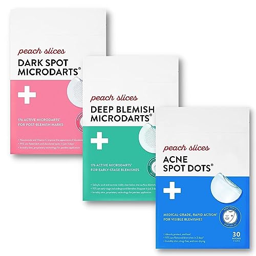Peach Slices Acne Spot Dots - Fast-Acting Blemish Treatment, Vegan & Cruelty-Free - 12 Patches
