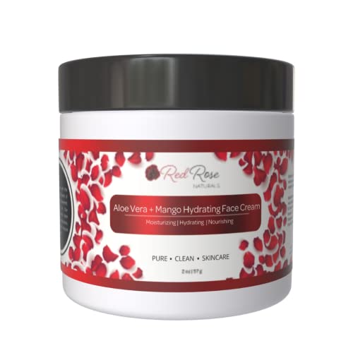 Red Rose Naturals Aloe Vera Mango Face Cream - Non-Greasy Hydration for Oily Skin - 2 oz.