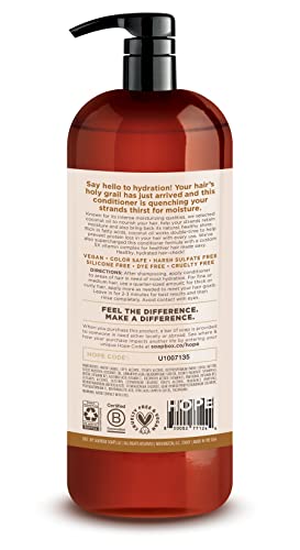 Soapbox Coconut Oil Conditioner - Hydrating & Detangling, Vegan & Color Safe - 33.8oz