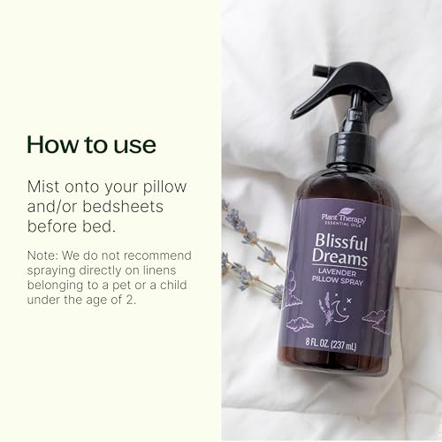 Plant Therapy Blissful Dreams Pillow Spray - Promotes Relaxation with Lavender, 8 oz