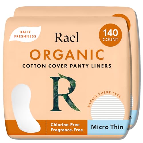 Rael Panty Liners - Organic Cotton, Thin & Absorbent, Hypoallergenic, 280 Count