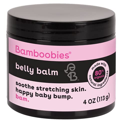 Bamboobies Belly Balm - Enhances Skin Elasticity, 80% Organic Ingredients - 4 Oz Jar