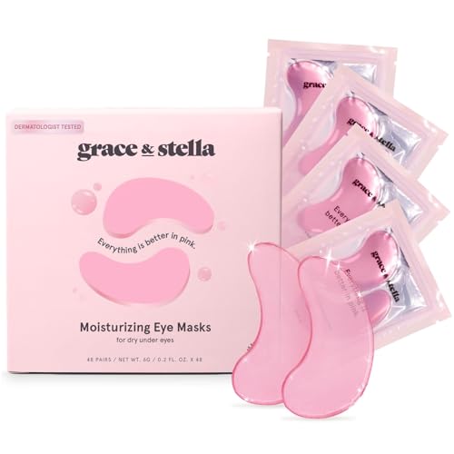 grace & stella Eye Wrinkle Pads - Reduce Dark Circles & Puffiness, Vegan, 48 Pairs