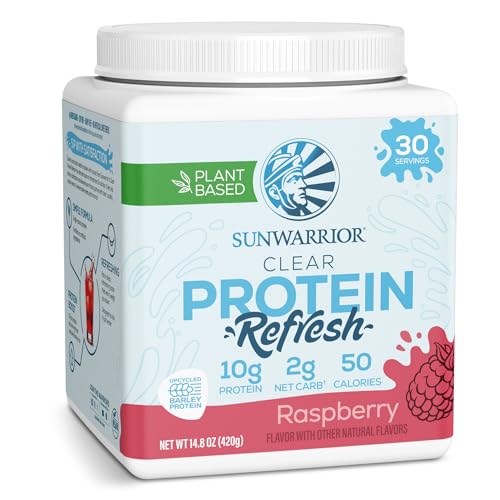 Sunwarrior Clear Protein Powder - Refreshing Hydration, Upcycled Barley Protein - Raspberry, 420g